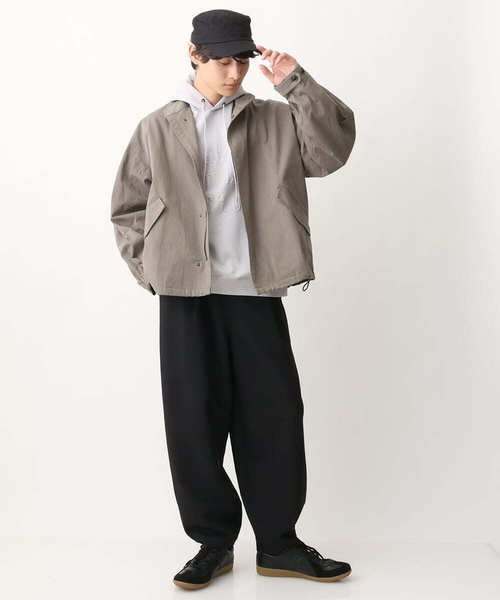 a.v.v(アーヴェヴェ)の「【美シルエット】ワイドシルエットショートモッズブルゾン(モッズコート・メンズ・カーキ/アイボリー・48/46)」の6枚目の写真