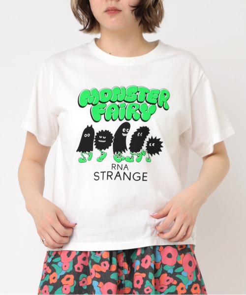 RNA(アールエヌエー)の「M2193 モンスターコンパクトTシャツ(Tシャツ/カットソー・レディース・チャコール/ホワイト/ライトブルー・MEDIUM)」の2枚目の写真