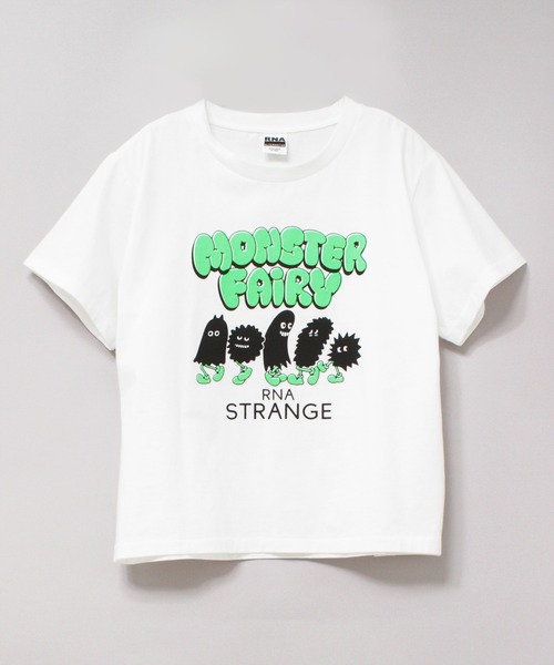 RNA(アールエヌエー)の「M2193 モンスターコンパクトTシャツ(Tシャツ/カットソー・レディース・チャコール/ホワイト/ライトブルー・MEDIUM)」の4枚目の写真