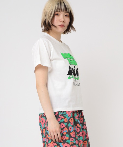 RNA(アールエヌエー)の「M2193 モンスターコンパクトTシャツ(Tシャツ/カットソー・レディース・チャコール/ホワイト/ライトブルー・MEDIUM)」の8枚目の写真