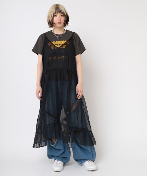 RNA(アールエヌエー)の「M2193 モンスターコンパクトTシャツ(Tシャツ/カットソー・レディース・チャコール/ホワイト/ライトブルー・MEDIUM)」の22枚目の写真