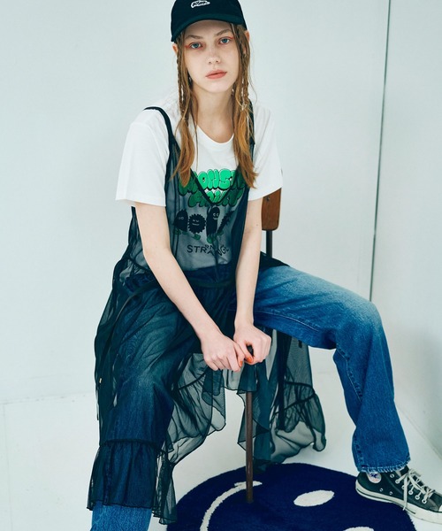 RNA(アールエヌエー)の「M2193 モンスターコンパクトTシャツ(Tシャツ/カットソー・レディース・チャコール/ホワイト/ライトブルー・MEDIUM)」の15枚目の写真