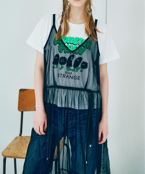 RNA(アールエヌエー)の「M2193 モンスターコンパクトTシャツ(Tシャツ/カットソー・レディース・チャコール/ホワイト/ライトブルー・MEDIUM)」の14枚目の写真