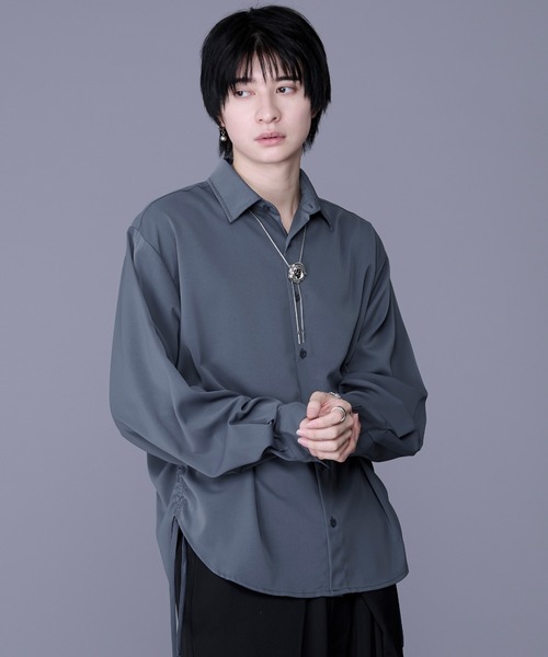Ellno Loset(エルノロゼット)の「サイドシャーリングシャツ(シャツ/ブラウス・メンズ・ブラック系その他/オフホワイト/ブルーグレー・LARGE/MEDIUM/SMALL)」の3枚目の写真