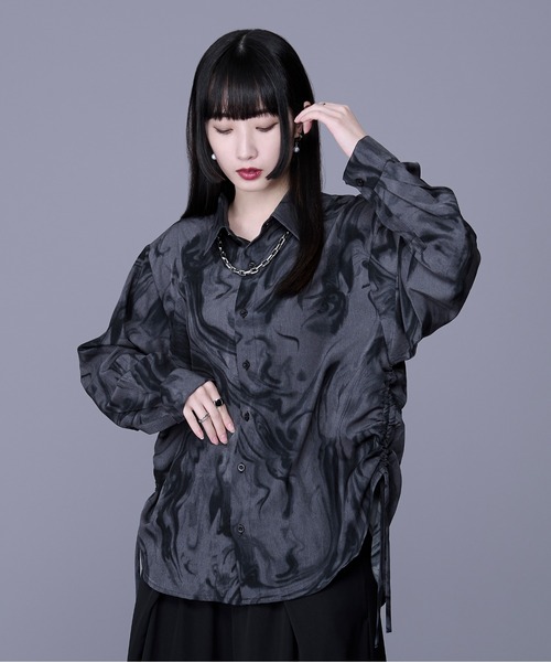 Ellno Loset(エルノロゼット)の「サイドシャーリングシャツ(シャツ/ブラウス・メンズ・ブラック系その他/オフホワイト/ブルーグレー・LARGE/MEDIUM/SMALL)」の11枚目の写真