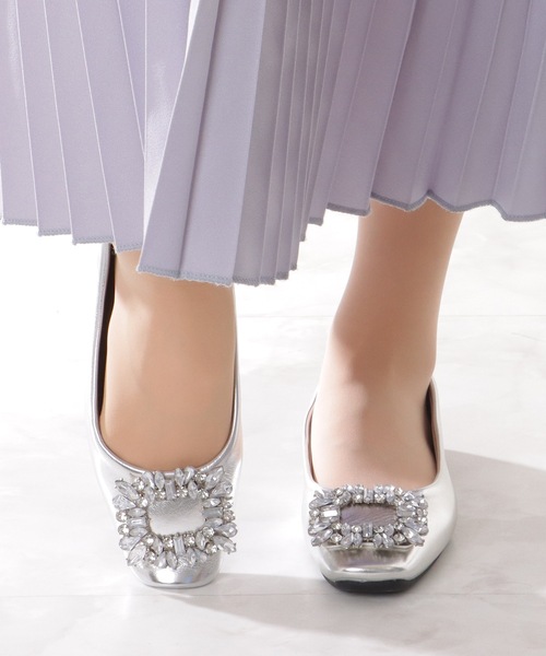 Lace Ladies（レースレディース）の「ビジュー バックル付き メタリック フラット パンプス（パンプス・レディース・ゴールド/シルバー・22.5/23/23.5/24/24.5/ 25）」の9枚目の写真