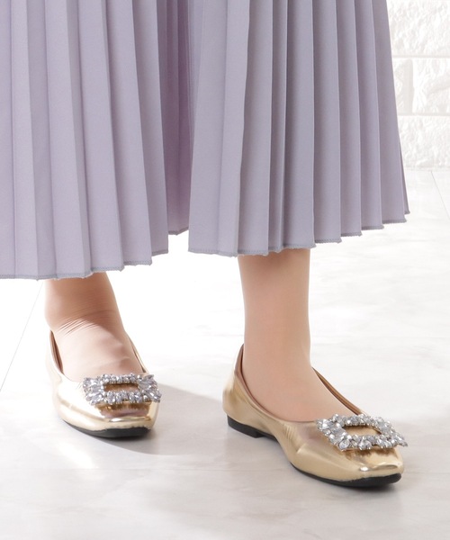 Lace Ladies（レースレディース）の「ビジュー バックル付き メタリック フラット パンプス（パンプス・レディース・ゴールド/シルバー・22.5/23/23.5/24/24.5/ 25）」の15枚目の写真