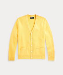 ポロラルフローレン ピュアカシミヤ Vネックカーディガン チェック柄 ネイビー ポロラルフローレン ピュアカシミヤ Vネックカーディガン