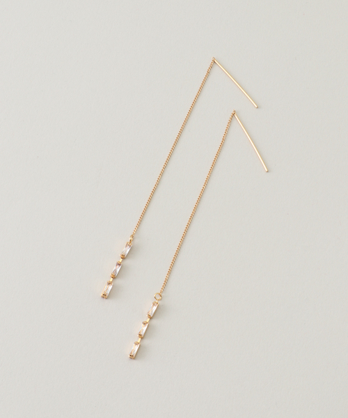 La TOTALITE(ラトータリテ)の「【Ettika/エティカ】crystal baguette earrings(ピアス(両耳用)・レディース・ゴールド・FREE)」の1枚目の写真
