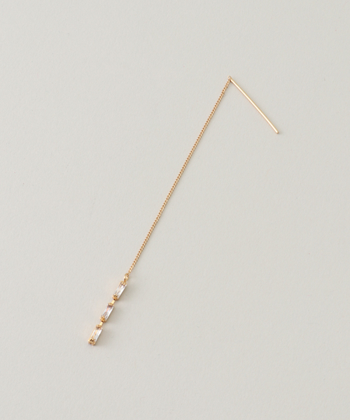 La TOTALITE(ラトータリテ)の「【Ettika/エティカ】crystal baguette earrings(ピアス(両耳用)・レディース・ゴールド・FREE)」の2枚目の写真