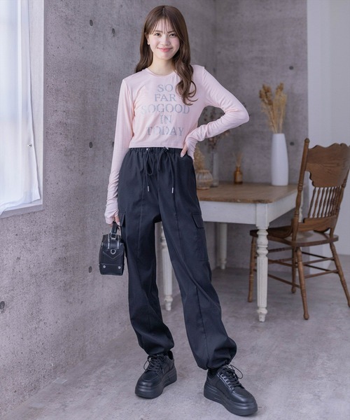 clear（クリア）の「カーゴパンツ[低身長用サイズ有]（カーゴパンツ・レディース・ブラック/アイボリー/ピンク/サックスブルー・F/XS）」の17枚目の写真