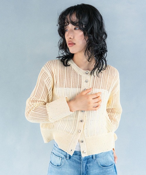 LEPSIM（レプシィム）の「【FOR I SERIES】スパンコールカーディガン　111504（カーディガン/ボレロ・レディース・イエロー/オフホワイト・FREE）」の16枚目の写真