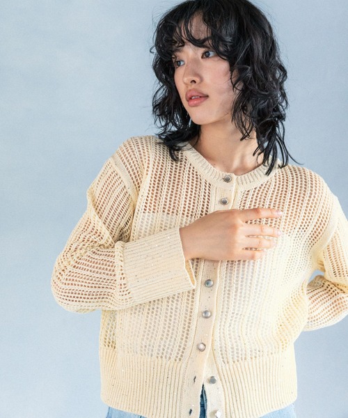 LEPSIM（レプシィム）の「【FOR I SERIES】スパンコールカーディガン　111504（カーディガン/ボレロ・レディース・イエロー/オフホワイト・FREE）」の18枚目の写真