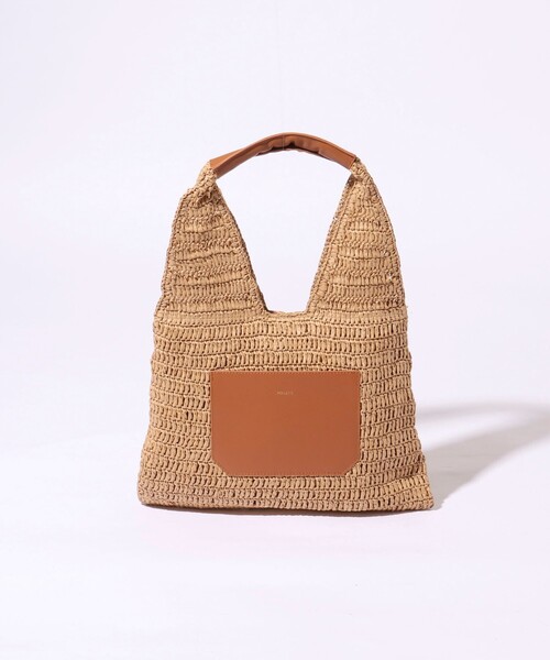 NOLLEY’S（ノーリーズ）の「ペーパークロシェトートバッグ（かごバッグ・レディース・ブラック/キャメル・FREE）」の3枚目の写真