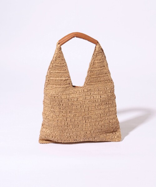 NOLLEY’S（ノーリーズ）の「ペーパークロシェトートバッグ（かごバッグ・レディース・ブラック/キャメル・FREE）」の4枚目の写真