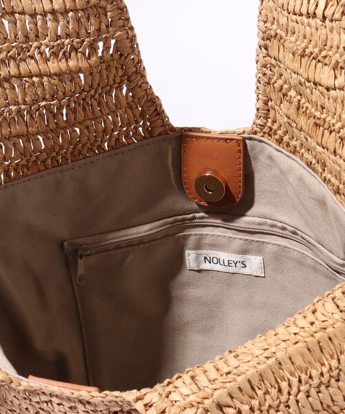 NOLLEY’S（ノーリーズ）の「ペーパークロシェトートバッグ（かごバッグ・レディース・ブラック/キャメル・FREE）」の11枚目の写真