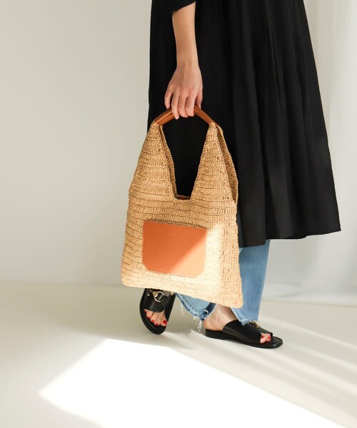 NOLLEY’S（ノーリーズ）の「ペーパークロシェトートバッグ（かごバッグ・レディース・ブラック/キャメル・FREE）」の15枚目の写真