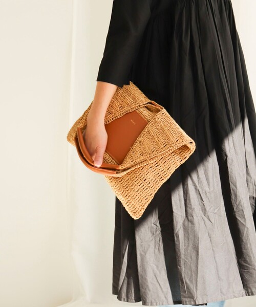 NOLLEY’S（ノーリーズ）の「ペーパークロシェトートバッグ（かごバッグ・レディース・ブラック/キャメル・FREE）」の20枚目の写真