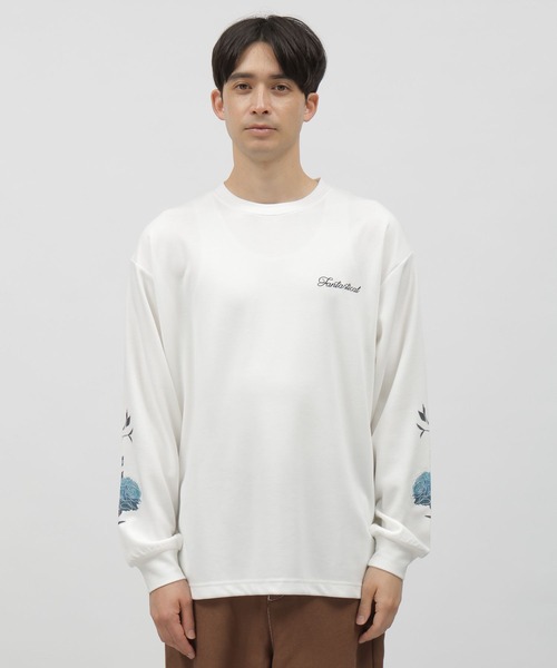 LAKOLE（ラコレ）の「フラワー袖プリント長袖T / 109216（Tシャツ/カットソー・メンズ・ラベンダー/ホワイト/ブラック・MEDIUM/LARGE）」の7枚目の写真