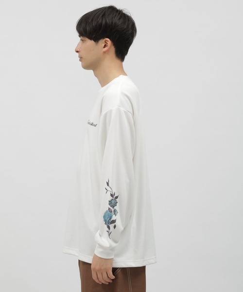 LAKOLE（ラコレ）の「フラワー袖プリント長袖T / 109216（Tシャツ/カットソー・メンズ・ラベンダー/ホワイト/ブラック・MEDIUM/LARGE）」の8枚目の写真