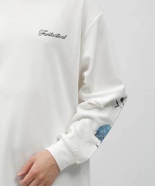LAKOLE（ラコレ）の「フラワー袖プリント長袖T / 109216（Tシャツ/カットソー・メンズ・ラベンダー/ホワイト/ブラック・MEDIUM/LARGE）」の11枚目の写真