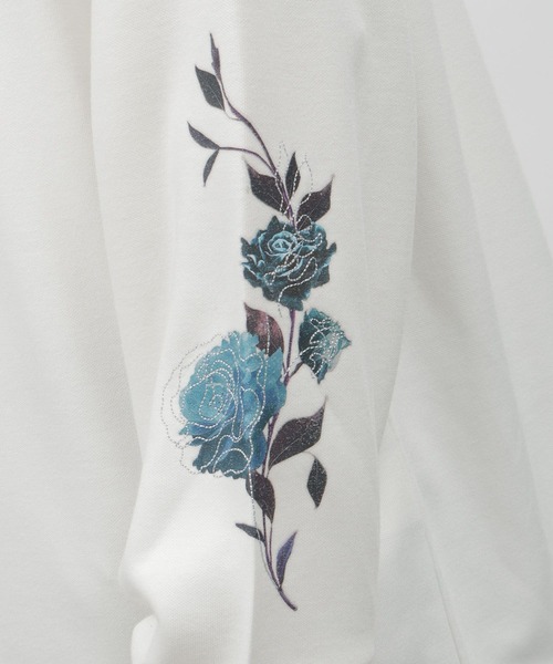 LAKOLE（ラコレ）の「フラワー袖プリント長袖T / 109216（Tシャツ/カットソー・メンズ・ラベンダー/ホワイト/ブラック・MEDIUM/LARGE）」の15枚目の写真