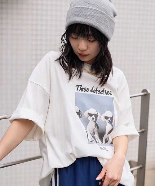 PUBLUX(パブリュクス)の「Bohemian Chop/ボヘミアンチョップ ”Three detectnes dog”アニマルプリントTシャツ 限定展開(Tシャツ/カットソー・レディース・ブラック/オフホワイト/ピンク・S/M/L)」の20枚目の写真