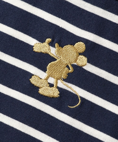 Disney（ディズニー）の「【Disney/ディズニー】ワンポイント刺繍 ボーダー切り替え 半袖Tシャツワンピース（ワンピース・レディース・オフホワイト/ベージュ/ネイビー・M/L）」の10枚目の写真