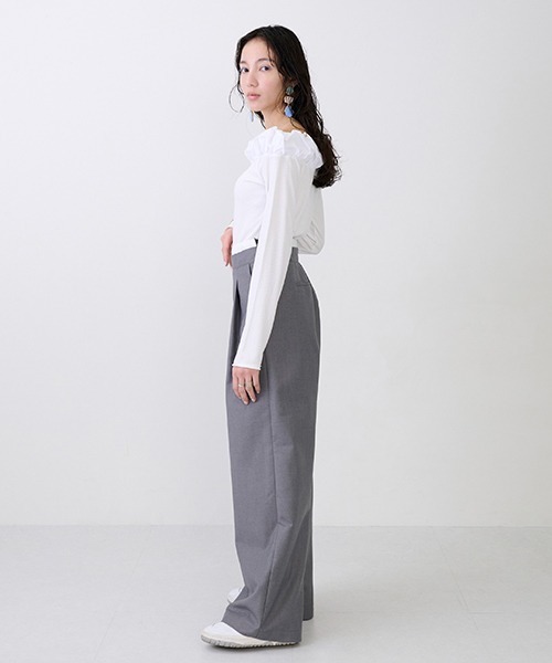 petit main LIEN(プティマインリアン)の「【LADIES】ダブルウエストパンツ(その他パンツ・レディース・ブラック/ベージュ/グレー・S/M)」の5枚目の写真