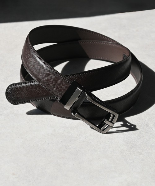An+u（アンユー）の「コンフォート サフィアーノ ベルト（ベルト・メンズ・ブラック/グレー/ネイビー/ブラウン・FREE）」の4枚目の写真