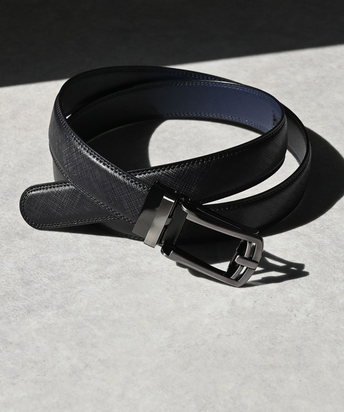 An+u（アンユー）の「コンフォート サフィアーノ ベルト（ベルト・メンズ・ブラック/グレー/ネイビー/ブラウン・FREE）」の2枚目の写真