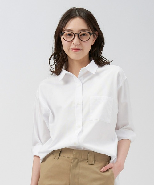 Pitta Re:)（ピッタリ）の「イージーケアワイドシャツ 八分袖（シャツ/ブラウス・レディース・サックスブルー/オフホワイト/ベージュ・M/L/LL）」の2枚目の写真