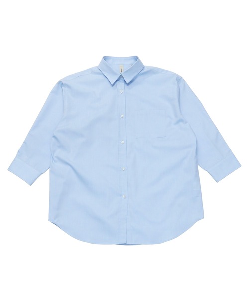 Pitta Re:)（ピッタリ）の「イージーケアワイドシャツ 八分袖（シャツ/ブラウス・レディース・サックスブルー/オフホワイト/ベージュ・M/L/LL）」の4枚目の写真