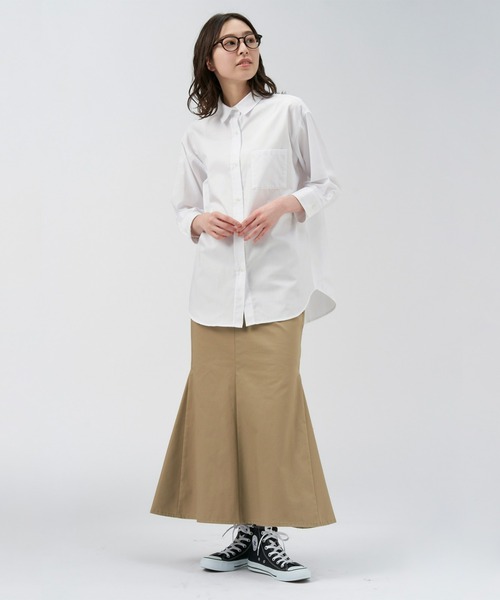 Pitta Re:)（ピッタリ）の「イージーケアワイドシャツ 八分袖（シャツ/ブラウス・レディース・サックスブルー/オフホワイト/ベージュ・M/L/LL）」の13枚目の写真