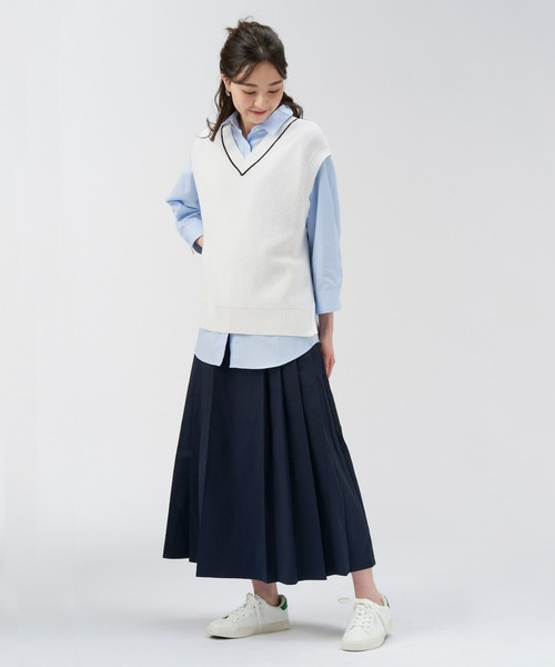 Pitta Re:)（ピッタリ）の「イージーケアワイドシャツ 八分袖（シャツ/ブラウス・レディース・サックスブルー/オフホワイト/ベージュ・M/L/LL）」の7枚目の写真