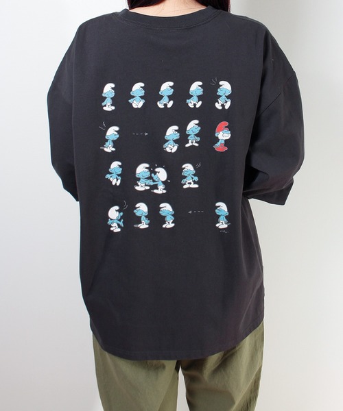 ALWAYS GOOD TIME(オルウェイズグッドタイム)の「【THE SMURFS/スマーフ】刺繍・プリントロングスリーブTシャツ(Tシャツ/カットソー・レディース・ブラック系2/ホワイト系1/ホワイト系2/ブラック系1・M)」の3枚目の写真