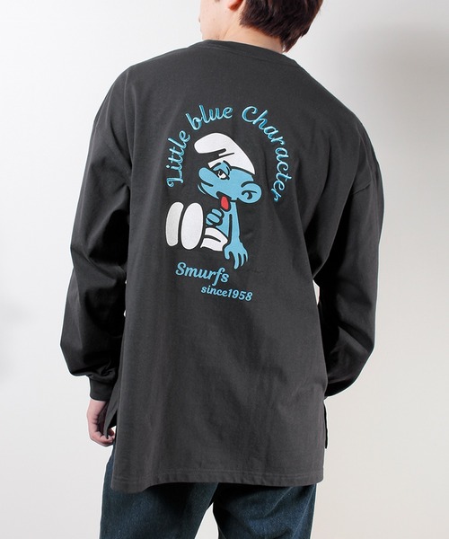 ALWAYS GOOD TIME(オルウェイズグッドタイム)の「【THE SMURFS/スマーフ】刺繍・プリントロングスリーブTシャツ(Tシャツ/カットソー・レディース・ブラック系2/ホワイト系1/ホワイト系2/ブラック系1・M)」の4枚目の写真