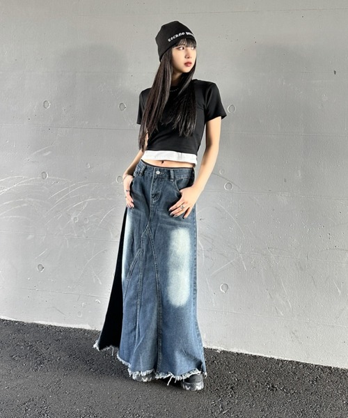 LVEU.(ラブユ.)の「【LVEU.】天竺クロップドTシャツ / トップス カットソー Tシャツ 天竺 クロップド ショート シンプル ブラック ホワイト ZOZOTOWN限定(Tシャツ/カットソー・レディース・ホワイト/ブラック・FREE)」の3枚目の写真