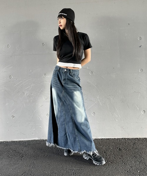 LVEU.(ラブユ.)の「【LVEU.】天竺クロップドTシャツ / トップス カットソー Tシャツ 天竺 クロップド ショート シンプル ブラック ホワイト ZOZOTOWN限定(Tシャツ/カットソー・レディース・ホワイト/ブラック・FREE)」の4枚目の写真