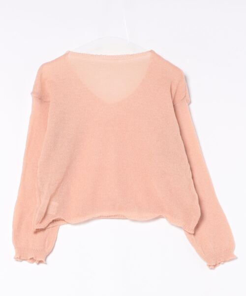 STYLEBLOCK（スタイルブロック）の「シアーニットトップス（ニット/セーター・レディース・ライトブルー/カーキ/ピンク/ブラック/ベージュ・FREE）」の6枚目の写真