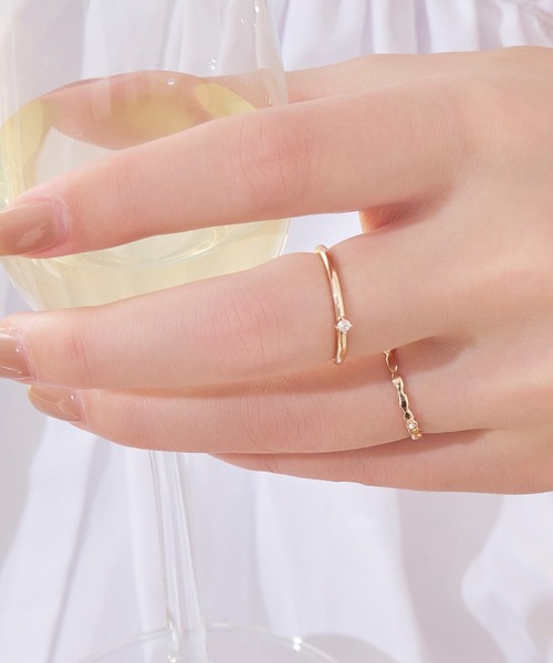 Phoebe(フィービィー)の「【金属アレルギー対応】2セットグレイングリッターリング(リング・レディース・シャンパン/イエローゴールド・FREE)」の11枚目の写真