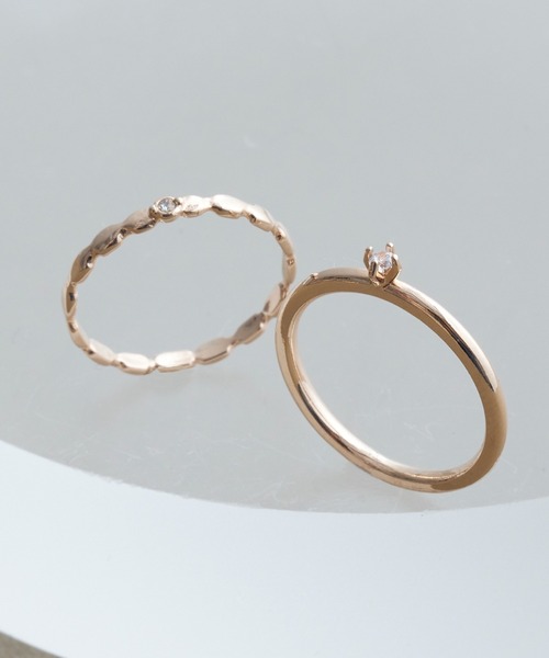 Phoebe(フィービィー)の「【金属アレルギー対応】2セットグレイングリッターリング(リング・レディース・シャンパン/イエローゴールド・FREE)」の15枚目の写真