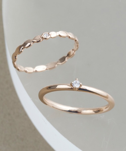 Phoebe(フィービィー)の「【金属アレルギー対応】2セットグレイングリッターリング(リング・レディース・シャンパン/イエローゴールド・FREE)」の13枚目の写真