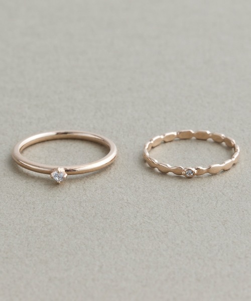 Phoebe(フィービィー)の「【金属アレルギー対応】2セットグレイングリッターリング(リング・レディース・シャンパン/イエローゴールド・FREE)」の14枚目の写真