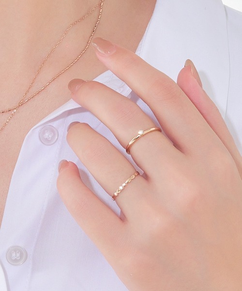 Phoebe(フィービィー)の「【金属アレルギー対応】2セットグレイングリッターリング(リング・レディース・シャンパン/イエローゴールド・FREE)」の16枚目の写真