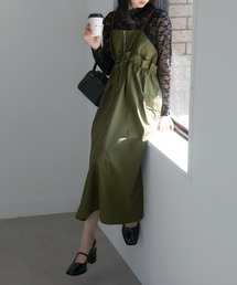 【SETUP7】half zip frill cargo camisole one-piece dress ハーフジップ フリルカーゴキャミワンピース