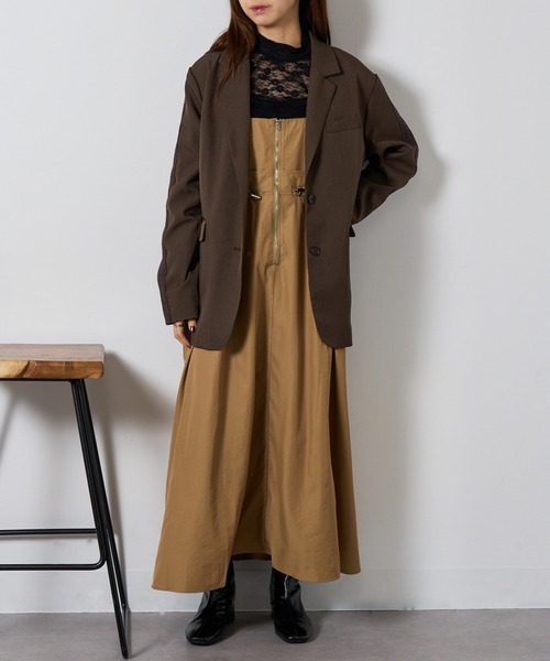 SETUP7(セットアップセブン)の「【SETUP7】half zip frill cargo camisole one-piece dress ハーフジップ フリルカーゴキャミワンピース(ワンピース・レディース・ブラック/ベージュ/オフホワイト/カーキ・FREE)」の10枚目の写真