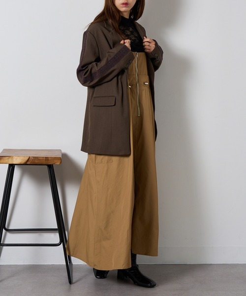 SETUP7(セットアップセブン)の「【SETUP7】half zip frill cargo camisole one-piece dress ハーフジップ フリルカーゴキャミワンピース(ワンピース・レディース・ブラック/ベージュ/オフホワイト/カーキ・FREE)」の11枚目の写真