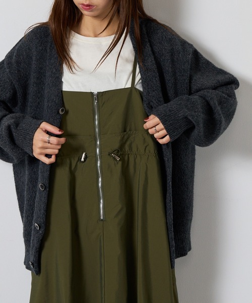 SETUP7(セットアップセブン)の「【SETUP7】half zip frill cargo camisole one-piece dress ハーフジップ フリルカーゴキャミワンピース(ワンピース・レディース・ブラック/ベージュ/オフホワイト/カーキ・FREE)」の18枚目の写真