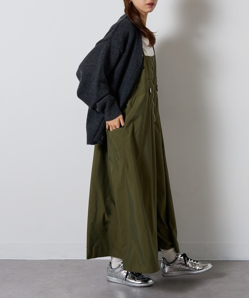 SETUP7(セットアップセブン)の「【SETUP7】half zip frill cargo camisole one-piece dress ハーフジップ フリルカーゴキャミワンピース(ワンピース・レディース・ブラック/ベージュ/オフホワイト/カーキ・FREE)」の16枚目の写真